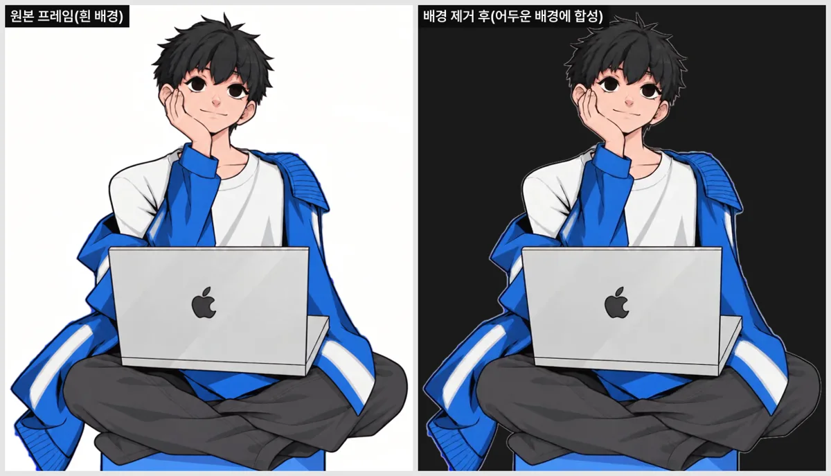 배경 제거 전후